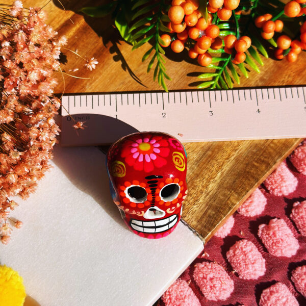 Hand Painted Sugar Skull Terracotta Mexican Clay Sugar Skull, Dia De Muertos Calavera, Day Of The Dead Sugar Skull, Day Of The Dead Altar